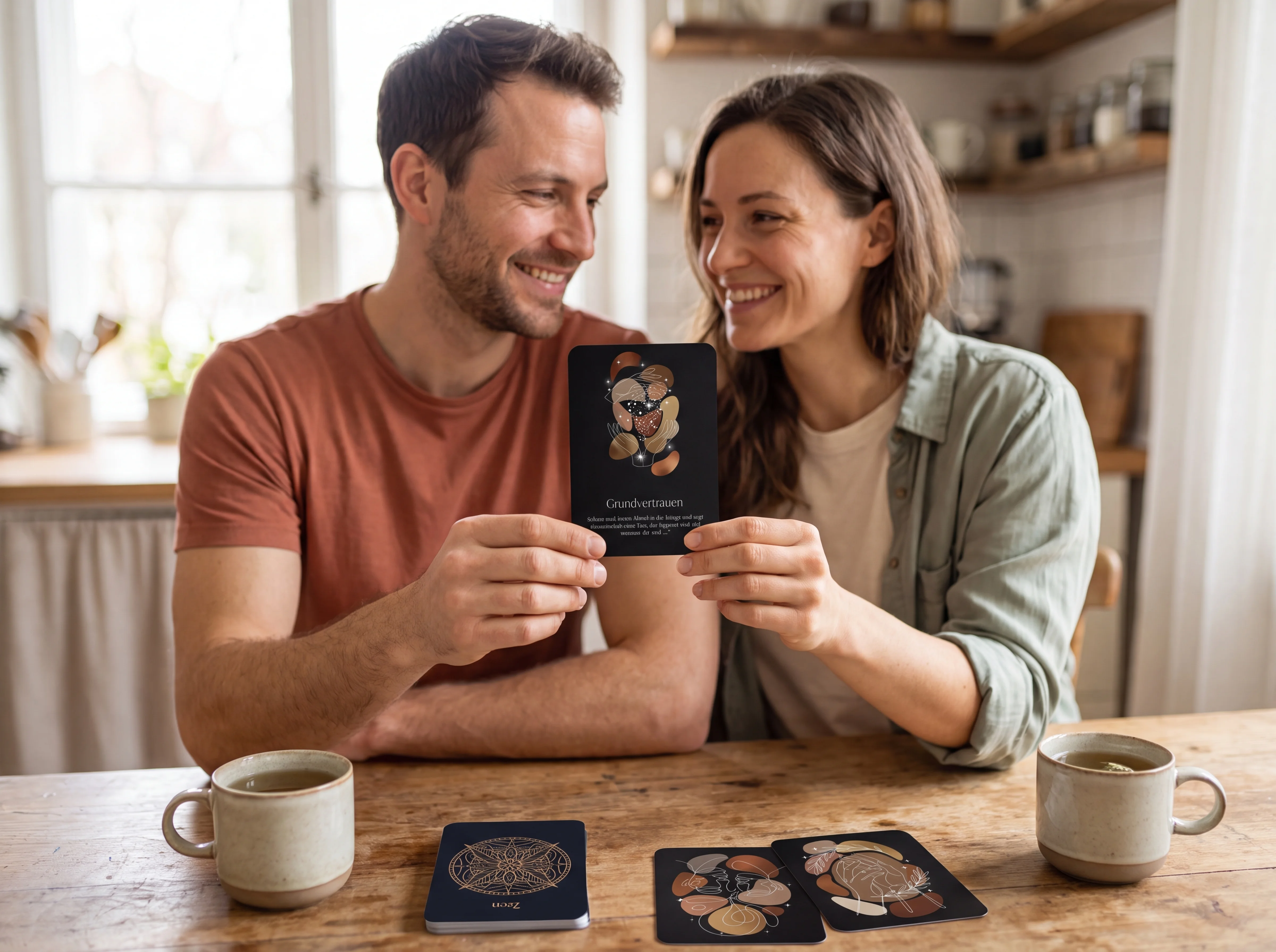 Couple Exchanges an Affirmation Card