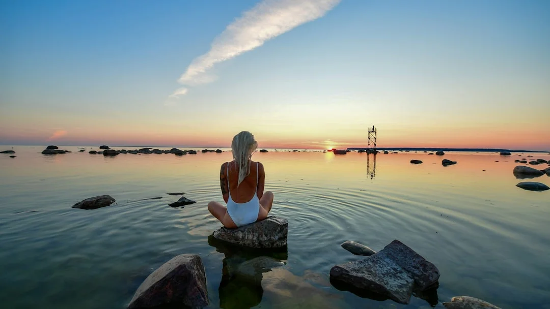 Woman in calm self-reflection - symbolic image for inner parts