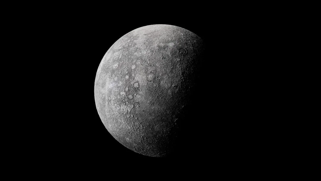 Ilustración del planeta Mercurio con su órbita alrededor del sol