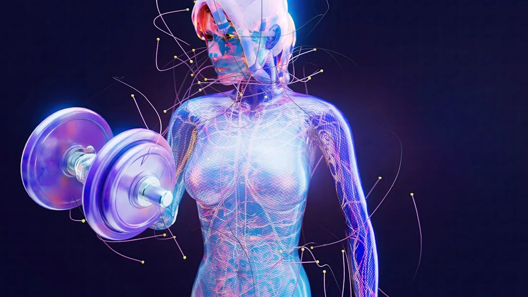 Visualization of a human energy network with connected nodes